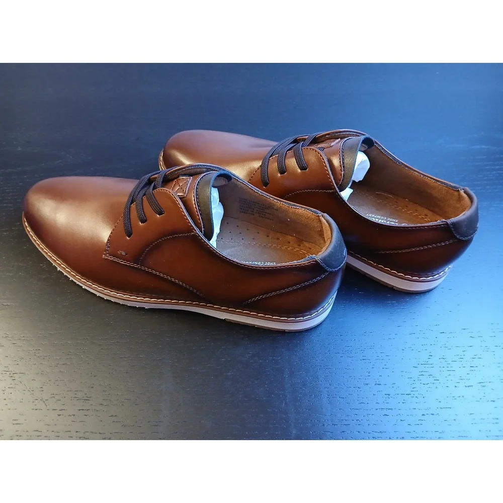 Florsheim Kids Vibe PT Ox Jr Cognac Brown Dress Shoes 6.5 M 16699221 Memory Foam